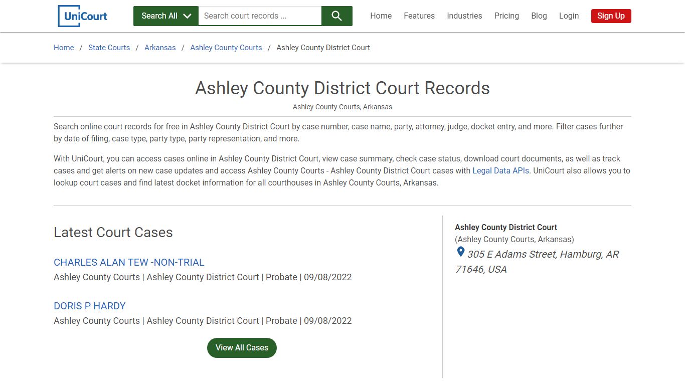 Ashley County District Court Records | Ashley | UniCourt