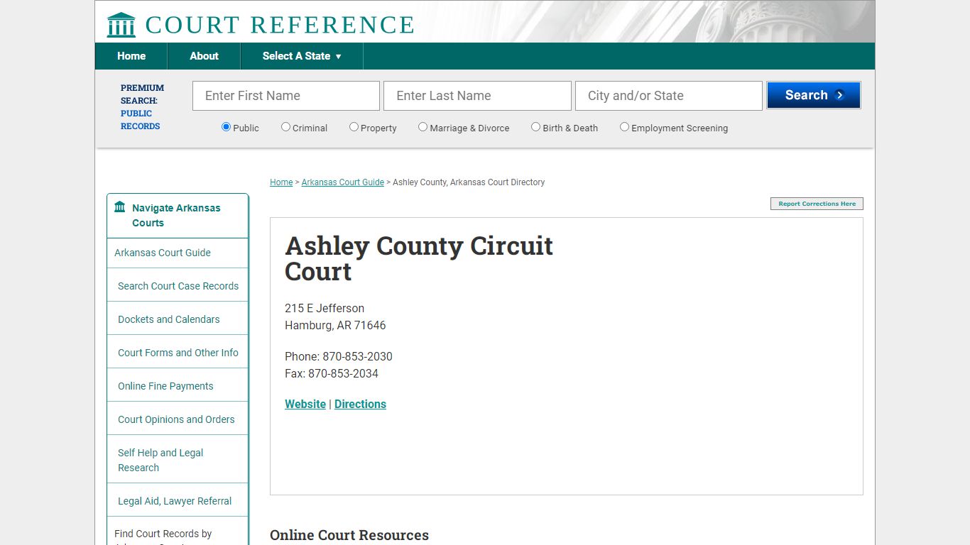Ashley County Circuit Court